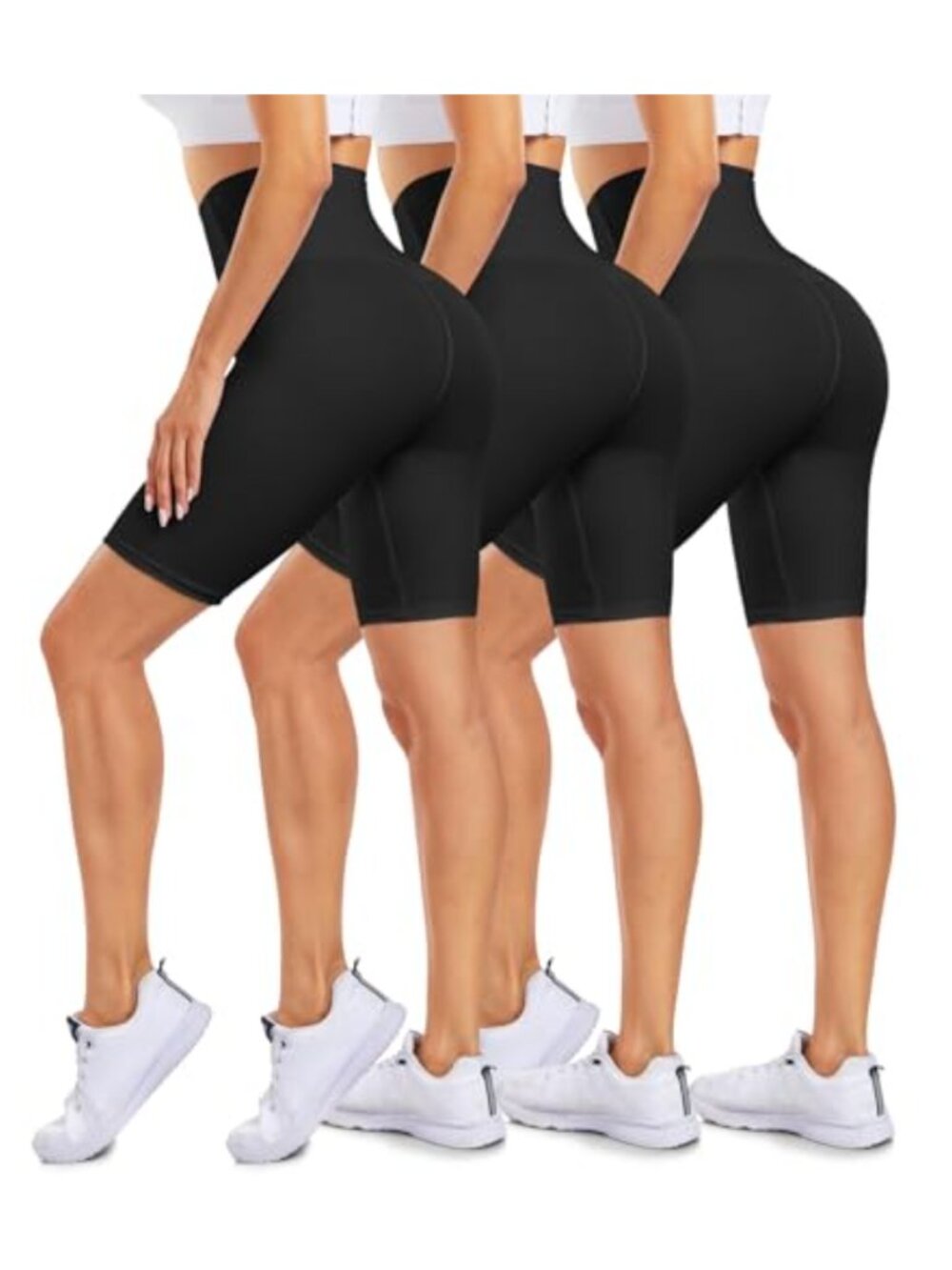 3 Pack Biker Shorts Women High Waisted Tummy Control Workout Yoga Gym Athletic
